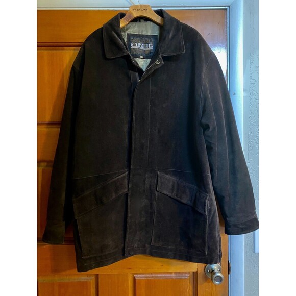 Collezione Mens Brown Suede Leather Coat/Jacket SZ XL/Heavy/Winter
